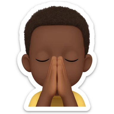 amen praying hands eyes closed black boy sticker
