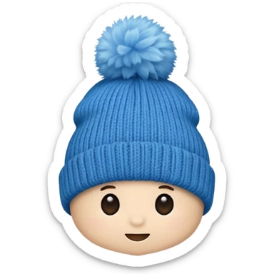 beanie with A fluffy pom-pom sticker