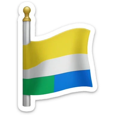 flag with blue at the top, yellow in the middle, and green at the bottom. sticker