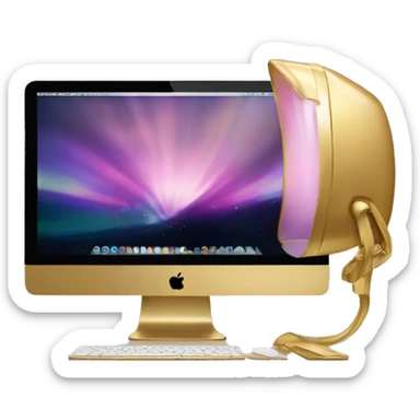 gold imac sticker