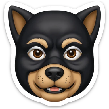 Black dog man sticker