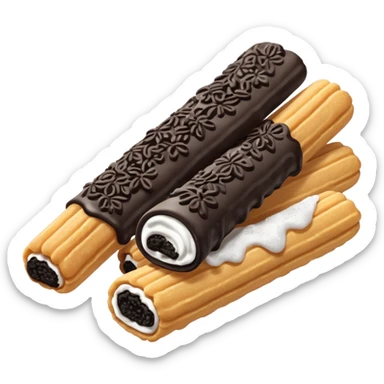 make the churros black like oreo cookie sticker