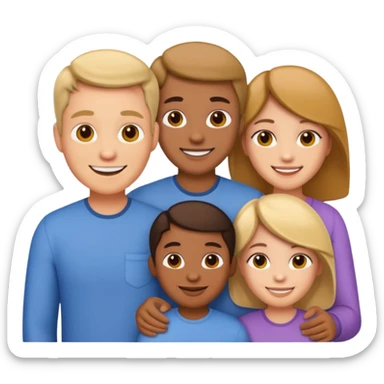 emoji of a family of 5: grandparents, parents, and one child sticker
