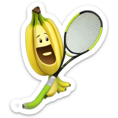 Banana won a tennis tournament sticker