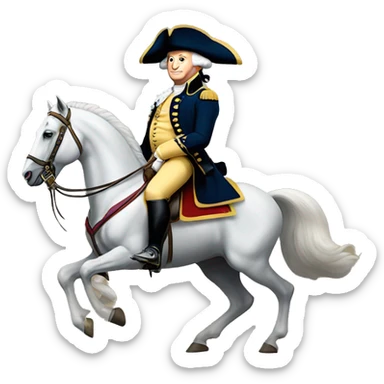 George Washington riding on a toe sticker