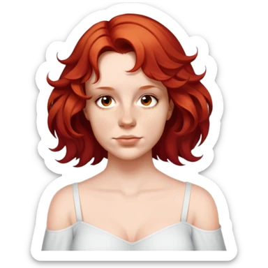 female, little-wavy hair over shoulder sticker