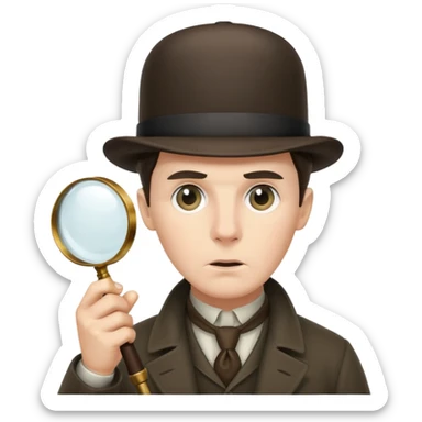 sherlock holmes holding magnifying glass sticker