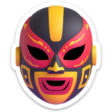 teal and orange luchador mask sticker