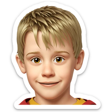 smiling boy on white background sticker