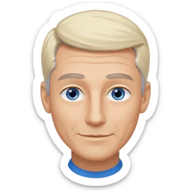 Avatar pic male gray hair blue eyes clean shaven blonde eyebrows high cheekbones sly smile long eyelashes sticker