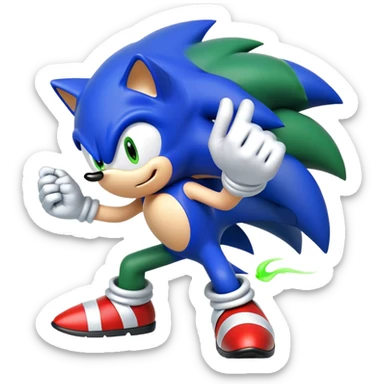 Sonic the hedgehog farting sticker