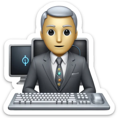 a computer with clothes as if it were a person sticker