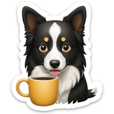 Border collie café con blanco sticker