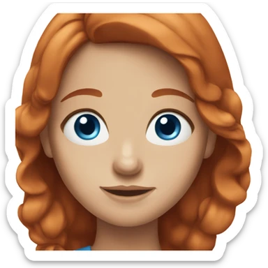 Redhead girl with blue eyes sticker