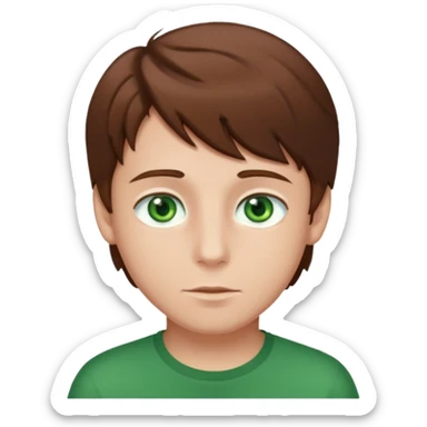 dessiner moi un garcons avec les cheveux bruns et les yeux vert sticker