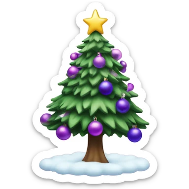 Christmas tree with purple décorations sticker
