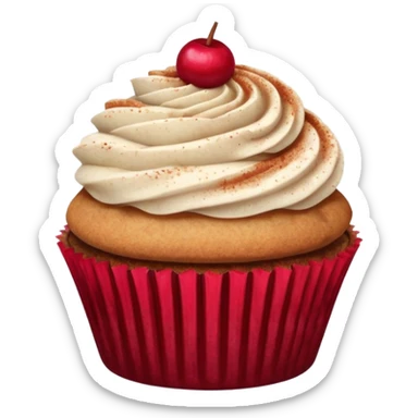 cupcake with cinnamon dusting & cranberry slice on top sticker