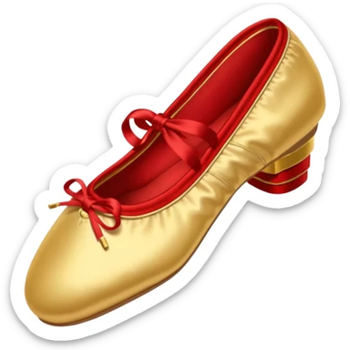 rococó zapatillas de ballet rojo con dorado sticker
