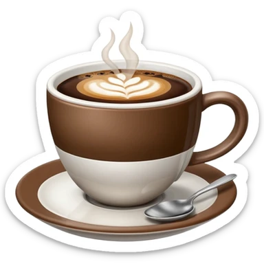 tazzina di caffè con cucchiaino, isolated on white background sticker