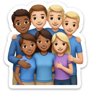 friends meeting each other sticker