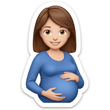 Una mamá embarazada de cabello  café  sticker