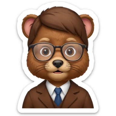 young beaver professor sticker