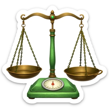 ,ancient Scales with Green Pans, sticker