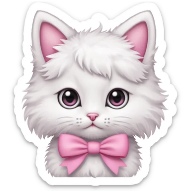 un gatito con un moño rosa sticker