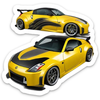 350z drift tuning yellow sticker