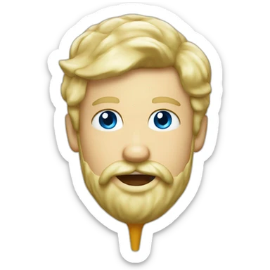 Blond man blue eyes beard Italian icecream sticker