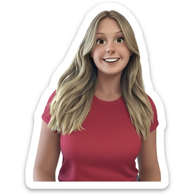 smiling girl by the window sticker