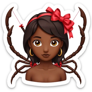 Scorpio with a bow sticker