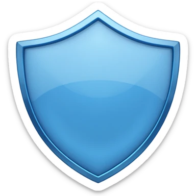 blue shield with a glossy, bright blue center, no symbols sticker