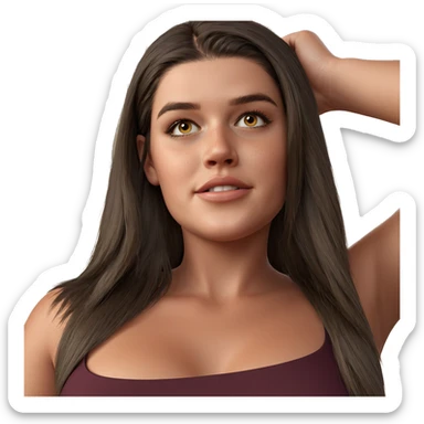 realistic portrait of girl sticker