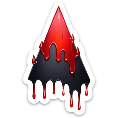 Black-red-crimson-gradient obsidian shard dripping blood  sticker
