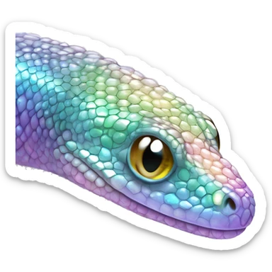Sparkly glossy Pastel iridescent glass lizard sticker
