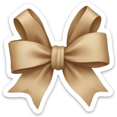 Beige bow sticker