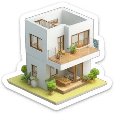 3d-isometric-Modern-Eco-Friendly-Home sticker
