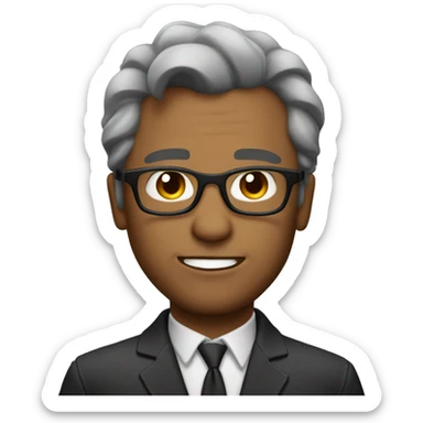 Man Looking like Tony stars but with glasses and bold hair and a bit greyed sticker