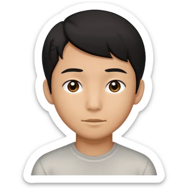 Brown teenage Asian boy with black hair black eyes sticker