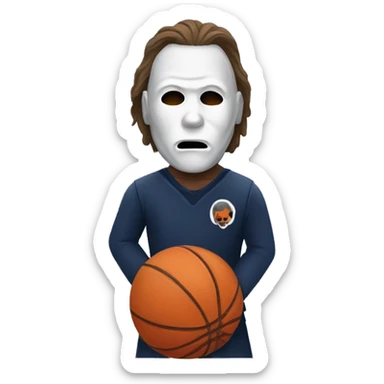 Michael Myers playing basket ball sticker