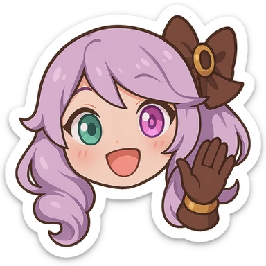 Change Gwen's hair to lavender purple, keep everything else the same, chibi stickers style, with no background. sticker