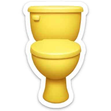 A toilet full of a yellow water  sticker