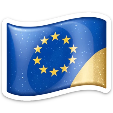 european union flag with sparkles sticker
