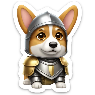 Corgi in armor sticker