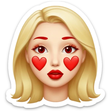 Face with kisses all over  sticker