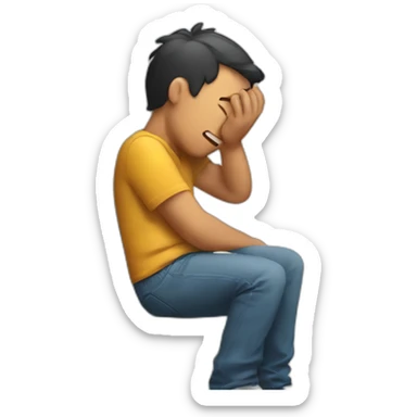 someone banging their head against the wall sticker