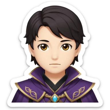 “Tighnari” (from “Genshin Impact”) with dark hair, neutral face sticker