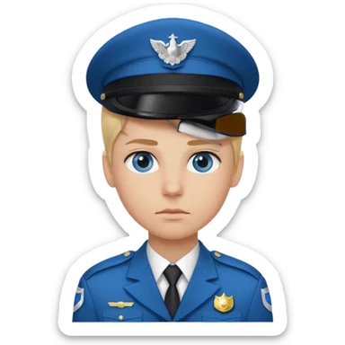 Blonde hair, blue eyed, SS officer sticker