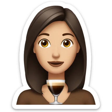Brunette drinking espresso martini  sticker
